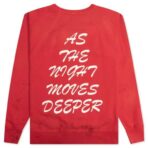 Red Saint Michael Kiss Me Crew Sweater - Back Side