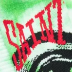 Tie-Dye Green Saint Michael Eyes Socks Logo