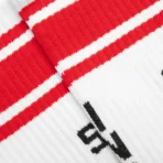 White/Red Saint Michael Heart Socks Top