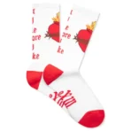 White/Red Saint Michael Heart Socks