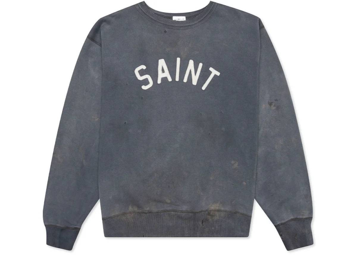 Gray/Blue Saint Michael Saint Crewneck Sweatshirt