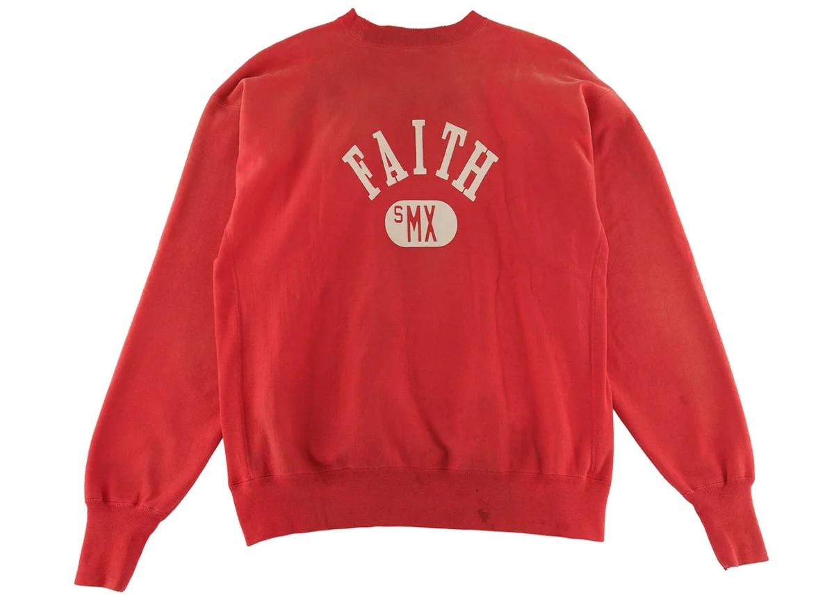 saint mxxxxxx faith crewneck sweatshirt red 1