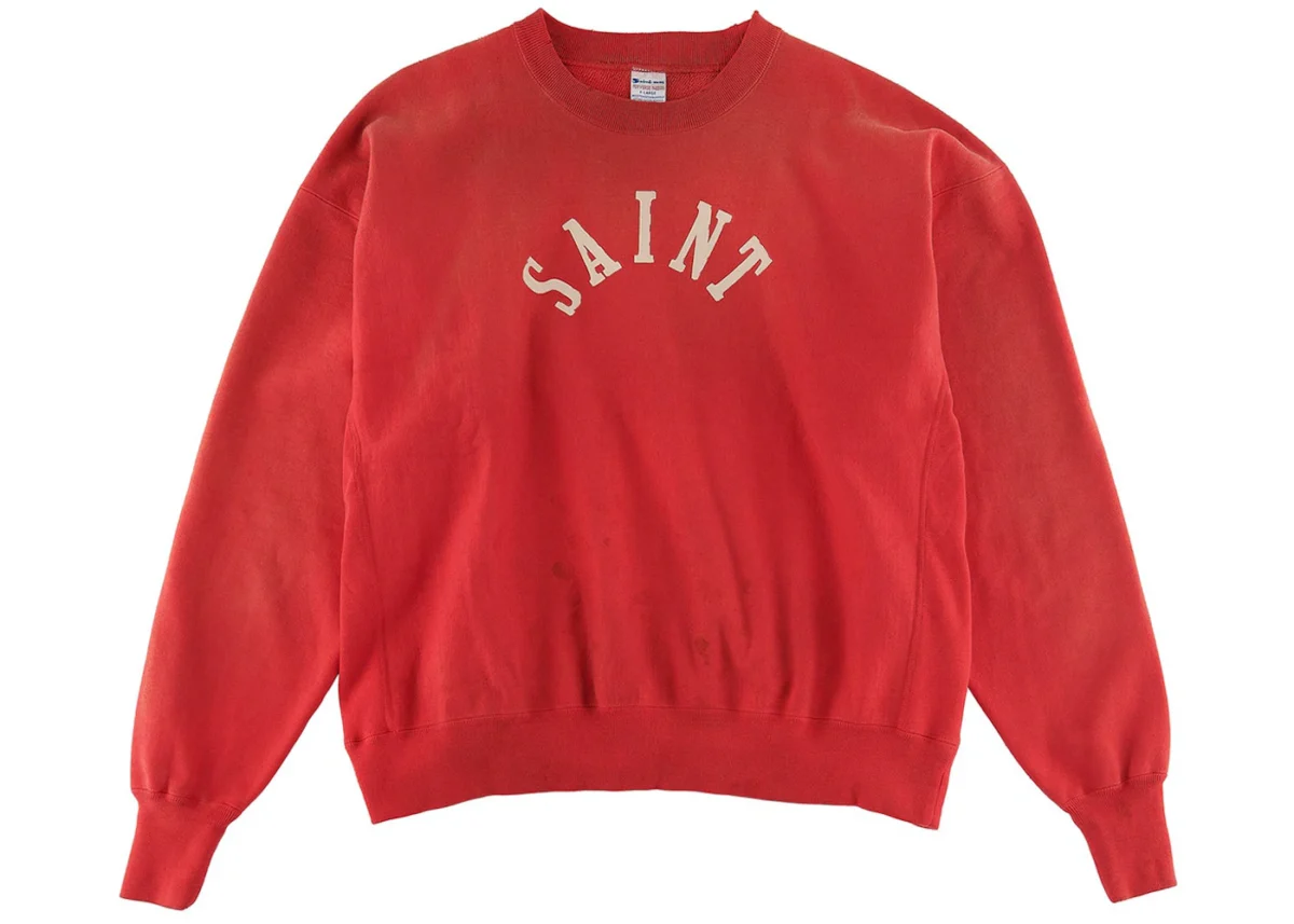 Red Saint Mxxxxxx Faith Crewneck Sweatshirt