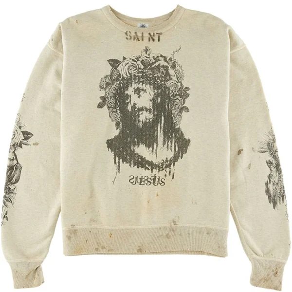 Grey Saint Mxxxxxx Jesus Crewneck