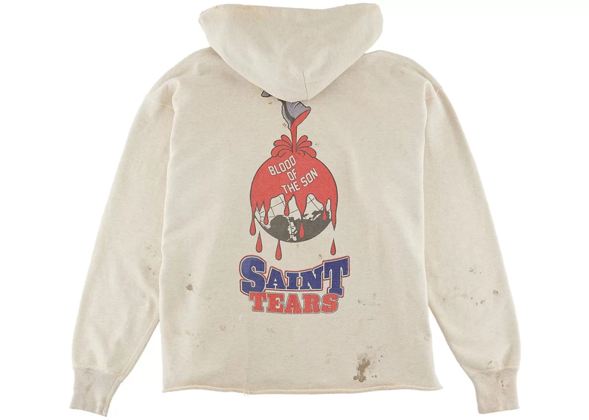 saint mxxxxxx x denim tears holy grail hoodie vintage grey 1