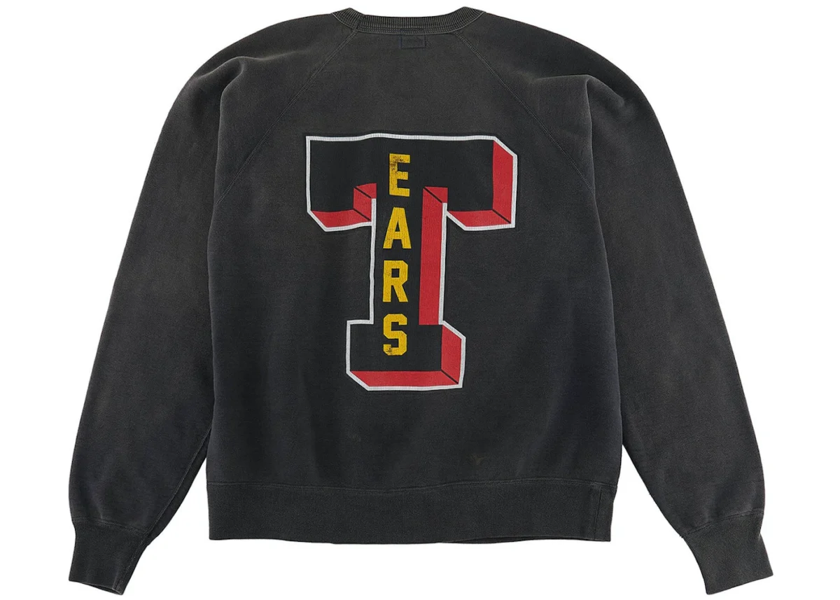 saint mxxxxxx x denim tears st sweatshirt vintage black 1