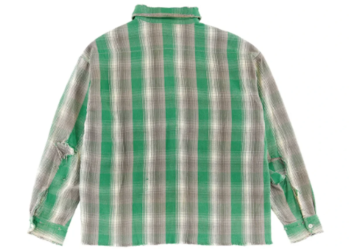 Green Saint Mxxxxxx x Shermer Academy Flannel Shirt Back