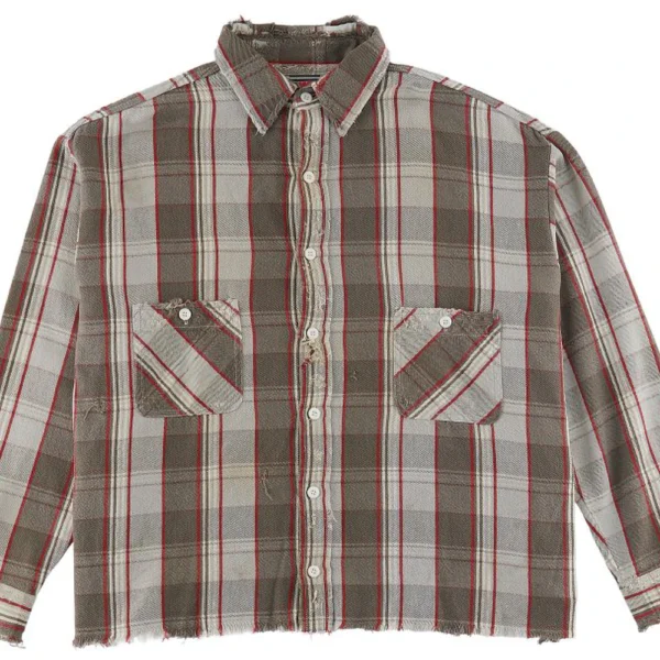 Grey/Red Saint Mxxxxxx x Shermer Academy Flannel Shirt