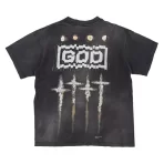 Black Saint Michael God T-shirt Back