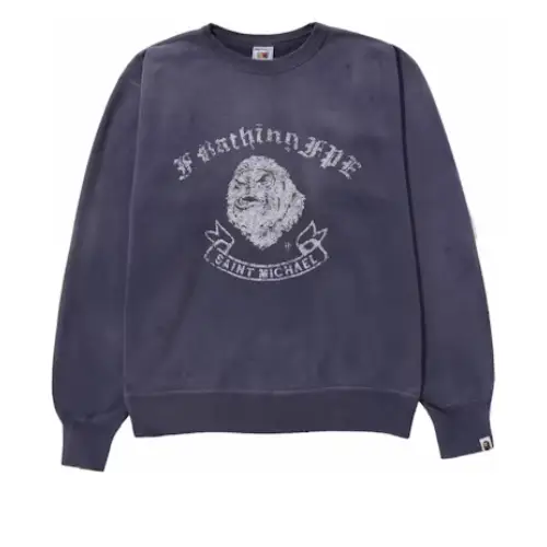 Blue BAPE x Saint Mxxxxxx Gorilla Crewneck