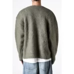 Khaki SAINT Mxxxxxx Mohair Cardigan Back